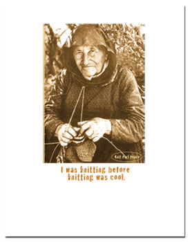 Greeting card for knitters: I was knitting
