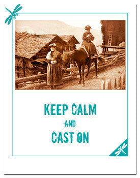 Greeting card for knitters: Keep calm and cast on!